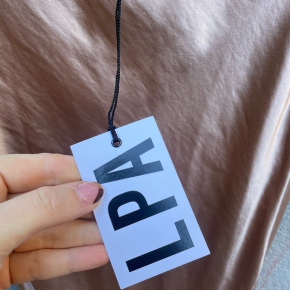 LPA Fringe Skirt Cream Satin Fringe Party Revolve S NWT - Picture 5 of 8